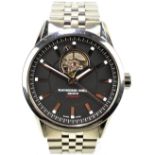 RAYMOND WEIL; a gentleman's stainless steel automatic 'Freelancer Visauto' bracelet watch, the