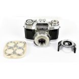 ZEISS; a Contaflex Super B camera with Tessar 2,8/50 lens, no.3714340, a Contaflex 4x close up