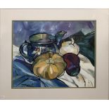 INGA KALLAGOVA-GOEHNNER (Russian contemporary); gouache, 'A Pumpkin', still life study, signed lower