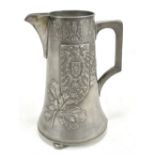 A rare early 20th century Prussian Brandenburg pewter pitcher commemorating the unification of