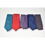 PINK; a jade green and purple silk tie, a PINK, navy blue, orange and gold silk tie, a T.M LEWIN