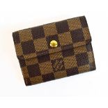 LOUIS VUITTON; a Damier Graphite canvas Marco coin purse/wallet, 10 x 8 x 2cm, with dust bag and