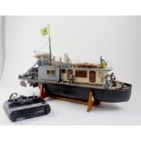 A radio-controlled scratch-built model boat 'Amazonas', length 60cm.