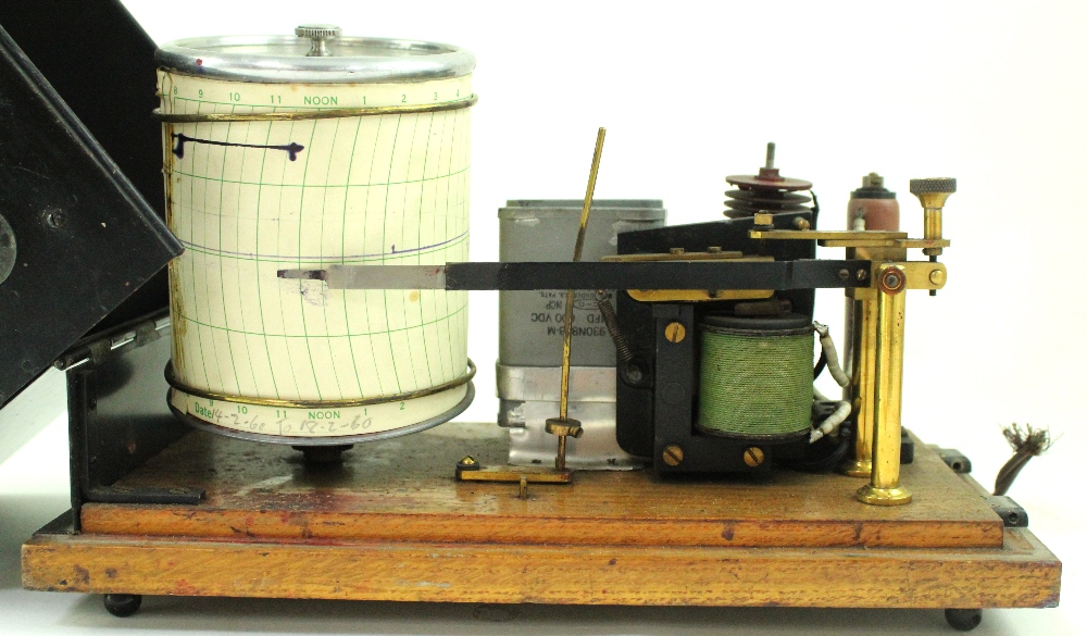A GEC barograph in black metal case with a late 19th century therapeutic electric shock machine in - Image 4 of 5