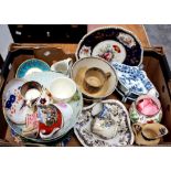 A mixed group of 18th and 19th century English and continental pottery& porcelain wares to include