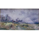 19TH CENTURY ENGLISH SCHOOL; watercolour, rural landscape with cottages,