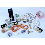 A quantity of antique, vintage and modern costume jewellery.