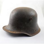 A German WWI MI6 helmet, unmarked.