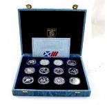 A Commonwealth Games 1986 silver proof coin commemorative collection comprising twelve silver coins