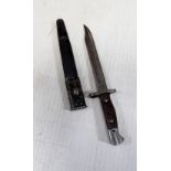 A British 1907 pattern bayonet, shortened, with sheath.