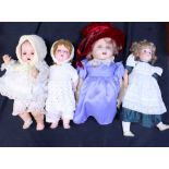 Seven antique and vintage medium-size dolls to include an Armand Marseille example, 930.