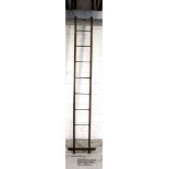 A pair of late 19th/early 20th century pole ladder with concertina action comprising eight steel