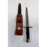 A Swiss SIG 57 bayonet with sheath and frog. CONDITION REPORT In good condition.