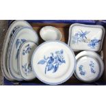 A Wedgwood 'Botanica' blue and white printed part dinner service c1812-15, comprising soup dishes,