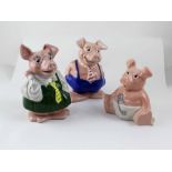 Three Wade NatWest ceramic pig money boxes (3).