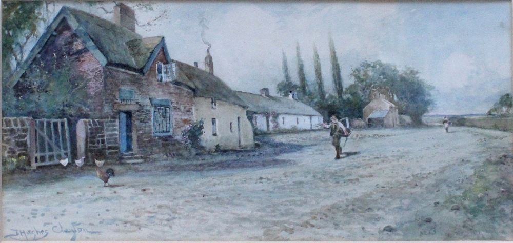 JOHN HUGHES CLAYTON (1870-1930); 'Ness N Neston', watercolour of rural village,