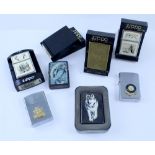 Various collectibles to include seven lighters including Zippo example,