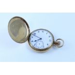 Dennison; a full hunter 9ct gold pocket watch,