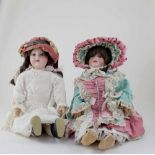 Two Armand Marseille Germany dolls, 390 A7M, with sleepy eyes and open mouths,