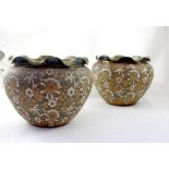 A pair of Doulton Lambeth Slaters Patent jardinières,