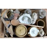 A quantity of vintage kitchenalia to include pie funnels, moulds etc.