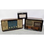 Two vintage wooden cased radios, a His Master's Voice example,