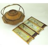 A 19th century Chinese lidded rice carrier of octagonal form,