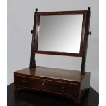 A George III mahogany swing dressing table mirror of rectangular form, the base with single drawer,