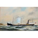 H CHAPPELL; gouache, 'SS Hayle of Liverpool', shipping scene, signed lower left, 33.