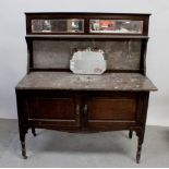 A Victorian rouge marble top wash stand,