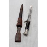 A German model 1898 knife bayonet with sheath and frog.
