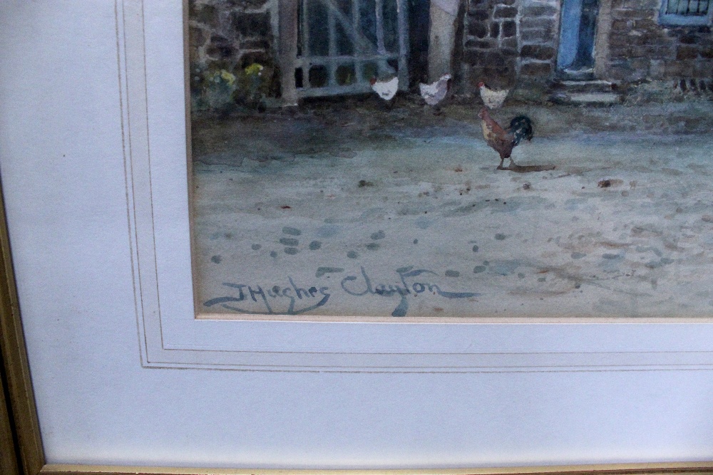 JOHN HUGHES CLAYTON (1870-1930); 'Ness N Neston', watercolour of rural village, - Bild 3 aus 3