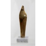 ARTHUR DOOLEY (1929-1994); a bronze figure of the Madonna with single pearl inlaid to upper chest,