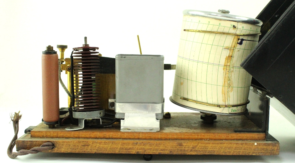 A GEC barograph in black metal case with a late 19th century therapeutic electric shock machine in - Image 5 of 5