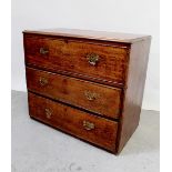 An antique small oak Lancashire mule chest,