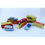 Six Dinky Toys boxed diecast cars to include an Atlas Bus, No295,