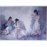 WILLIAM RUSSELL FLINT (1880-1969); signed coloured print, 'The Pendant',