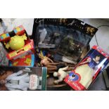 A quantity of 20th century dolls including a Walt Disney Donald Duck plush, stamped 1984,