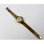 A Longines ladies' wristwatch, 9ct gold case and strap, possibly 1925, marked BAUME 42502,