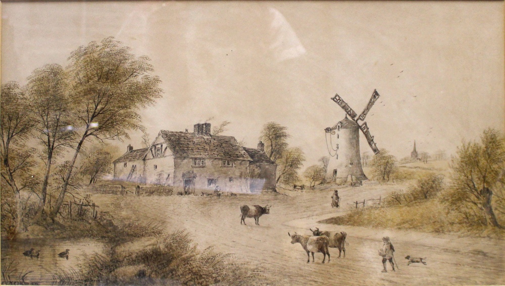 HERDMAN; 'The Old Mill - Corner of Stafford Street/London Road, Liverpool 1825',