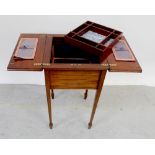 An Edwardian mahogany sewing table,