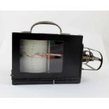 A Negretti & Zambra black metal cased barograph, height 14cm.