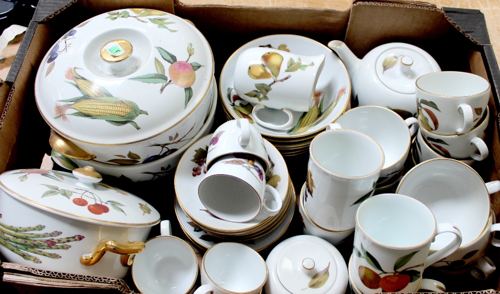 Royal Worcester 'Evesham' ware part dinner, tea and coffee service comprising cups, saucers,