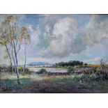 JOHN HUGHES CLAYTON (1870-1930); 'Bidston Meadows, Cheshire', oil on board,