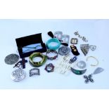 A quantity of costume jewellery including Victorian Scottish kilt pin,