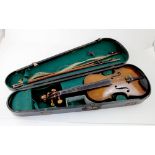 A full size German 'Hopf' violin, stamped factory mark to back and to the interior,