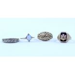 A collection of gold items to include a 9ct gold basket pierced ring,