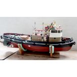 A radio-controlled scratch-built model boat 'Sea Trojan', length 114cm.