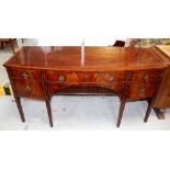 A 19th century inlaid mahogany bow-fronted sideboard,