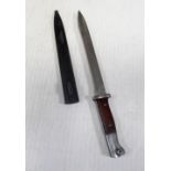 A German model 1884/98 saw-back bayonet with saw back removed, with sheath.